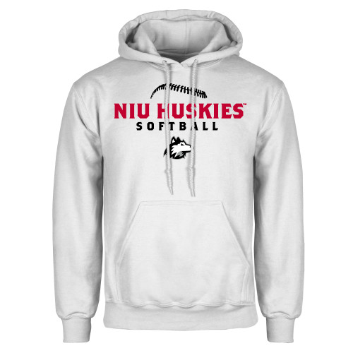  White Fleece Hoodie - NIU Huskies Softball Seams