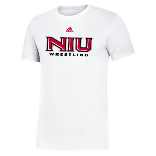  Adidas White Fresh Tee - Adidas NIU Wrestling