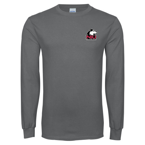  Charcoal Long Sleeve T Shirt - NIU Huskies - Primary Mark