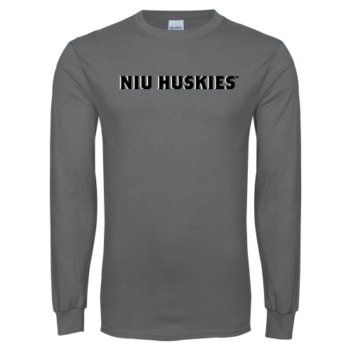  Charcoal Long Sleeve T Shirt - NIU Huskies - Block Wordmark