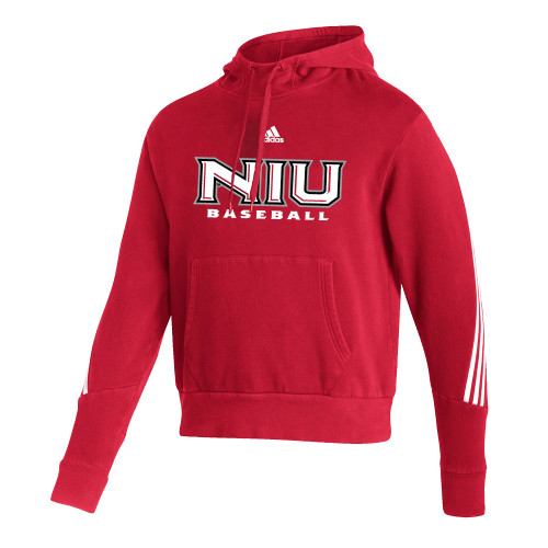  Adidas Red Pullover Hood - Adidas NIU Baseball