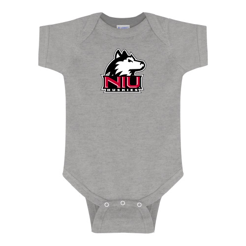  Grey Infant Onesie - NIU Huskies - Primary Mark