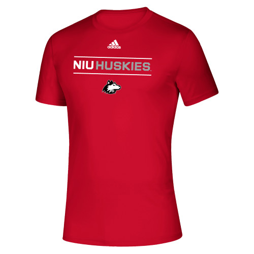  Adidas Red Creator Performance Tee - Adidas NIU Huskies