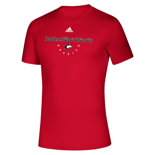  Adidas Red Creator Performance Tee - Adidas NIU Huskies