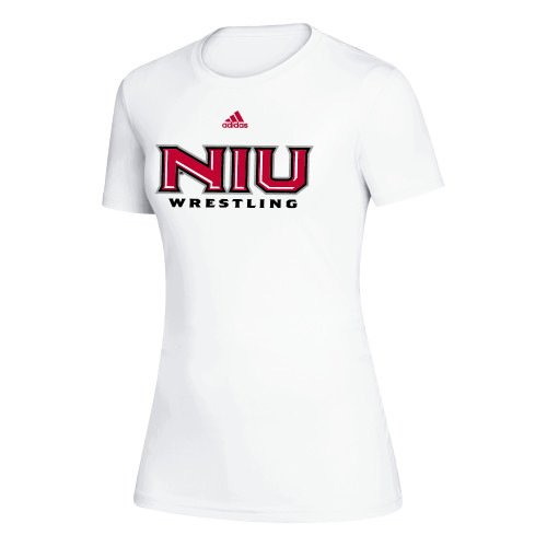  Adidas Womens White Creator Performance Tee - Adidas NIU Wrestling