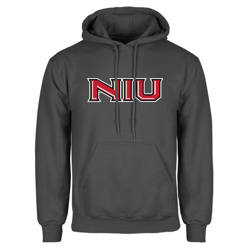  Charcoal Fleece Hoodie - NIU - Primary Wordmark