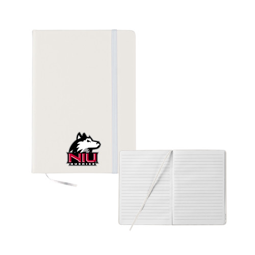  5x7 White Hard Cover Journal - NIU Huskies - Primary Mark