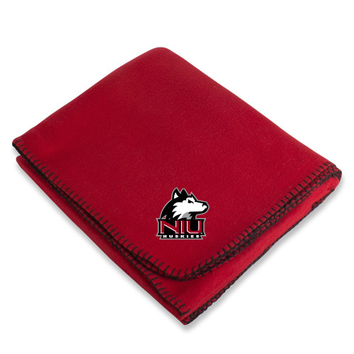  Red Arctic Fleece Blanket - NIU Huskies - Primary Mark