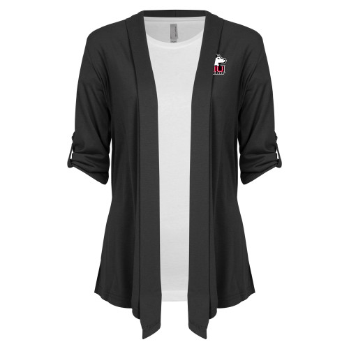  Womens Grey Drape Front Cardigan Sweater - NIU Huskies - Primary Mark