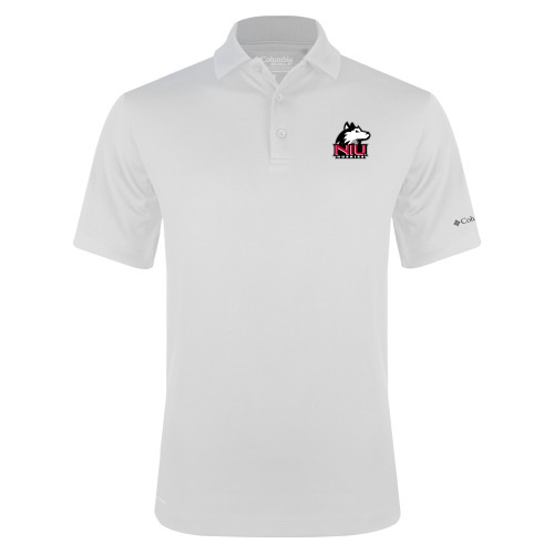  Columbia White Omni Wick Drive Polo - NIU Huskies - Primary Mark