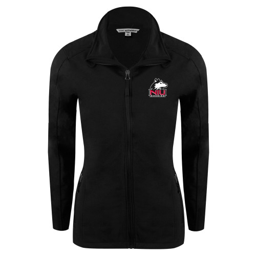  Womens Black Softshell Jacket - NIU Huskies - Primary Mark