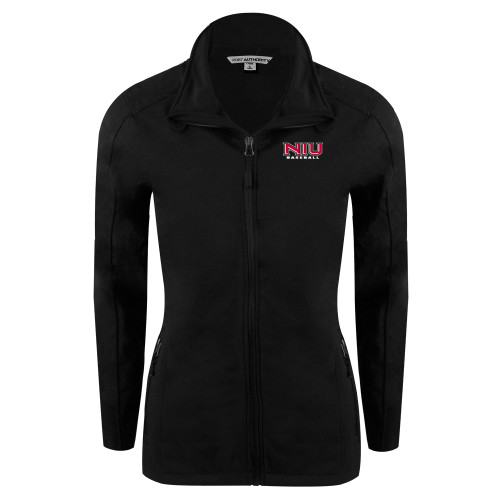  Womens Black Softshell Jacket - NIU Baseball