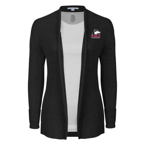  Womens Black Open Front Cardigan Sweater - NIU Huskies - Primary Mark