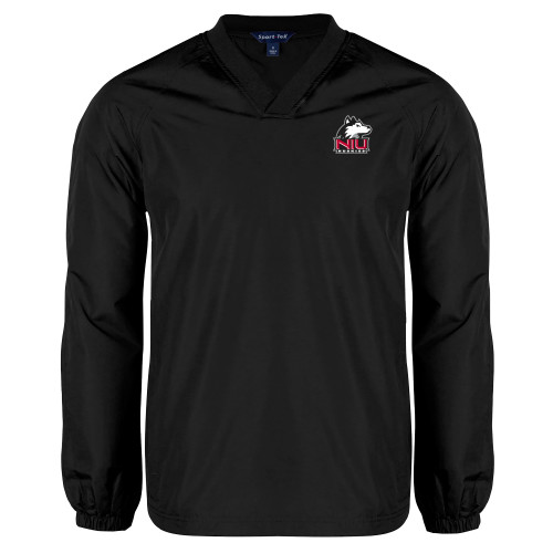  Black V Neck Raglan Windshirt - NIU Huskies - Primary Mark