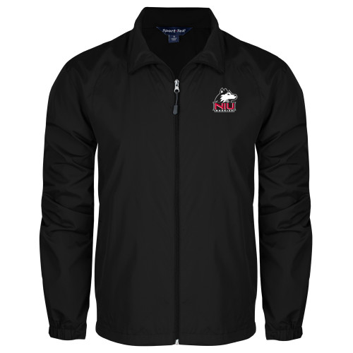  Black Full Zip Wind Jacket - NIU Huskies - Primary Mark