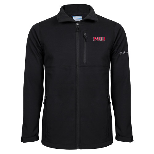  Columbia Black Ascender Softshell Jacket - NIU - Primary Wordmark