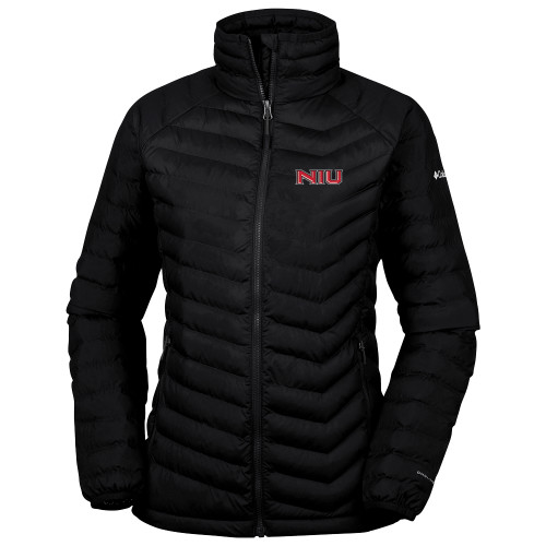  Columbia Womens Black Powder Lite Jacket - NIU - Primary Wordmark