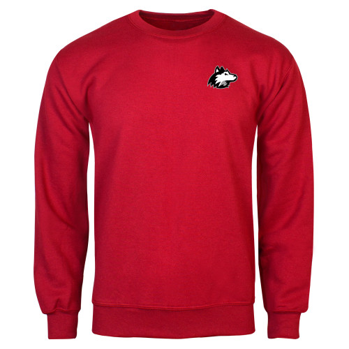  Red Fleece Crew - NIU Huskie Head