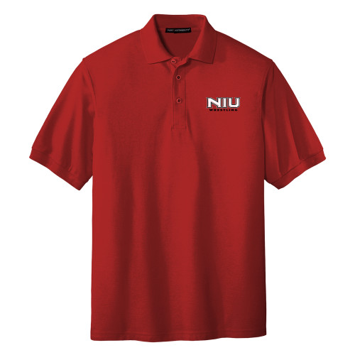  Red Silk Touch Polo - NIU Wrestling