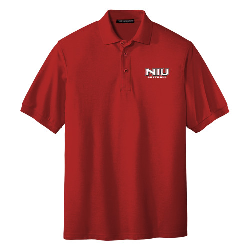  Red Silk Touch Polo - NIU Softball