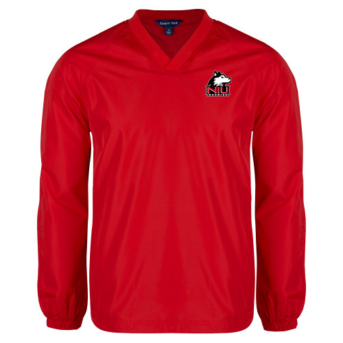  Red V Neck Raglan Windshirt - NIU Huskies - Primary Mark