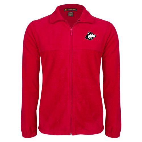  Red Fleece Full Zip Jacket - NIU Huskie Head