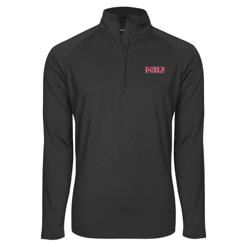  Sport Tek Charcoal Sport Wick Stretch 1/2 Zip Pullover - NIU - Primary Wordmark