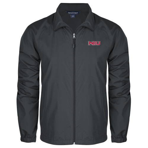  Charcoal Full Zip Wind Jacket - NIU - Primary Wordmark