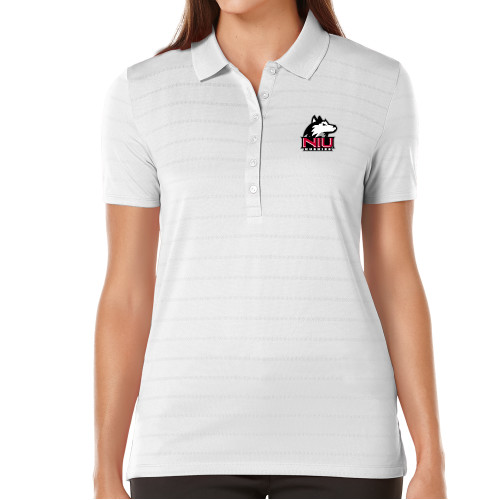  Callaway Womens White Opti Vent Polo - NIU Huskies - Primary Mark