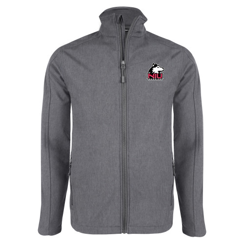  Grey Heather Softshell Jacket - NIU Huskies - Primary Mark