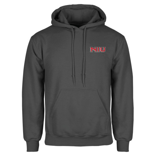  Charcoal Fleece Hoodie - NIU - Primary Wordmark