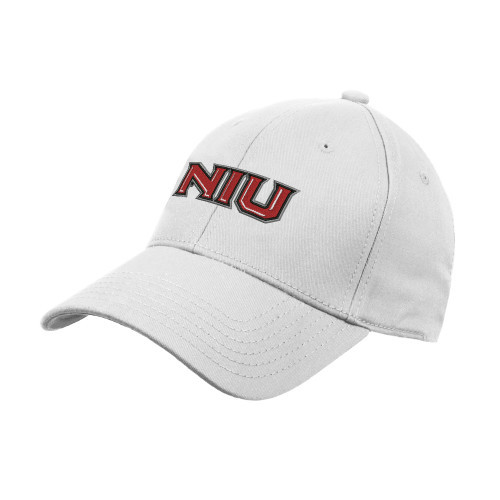  White Structured Adjustable Pro Style Hat - NIU - Primary Wordmark