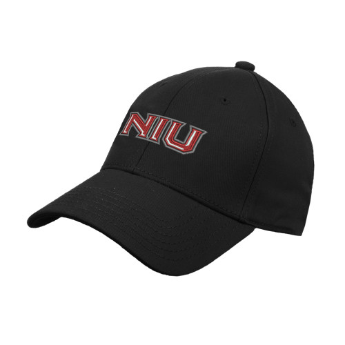  Black Structured Adjustable Pro Style Hat - NIU - Primary Wordmark