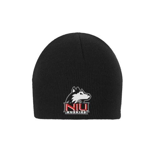  Black Knit Beanie - NIU Huskies - Primary Mark