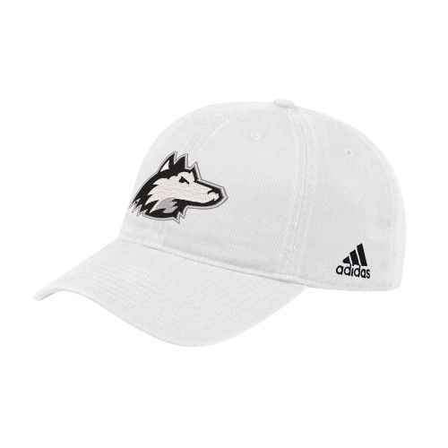  Adidas White Adjustable Washed Slouch Hat - NIU Huskie Head