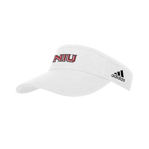  Adidas White Adjustable Visor - NIU - Primary Wordmark