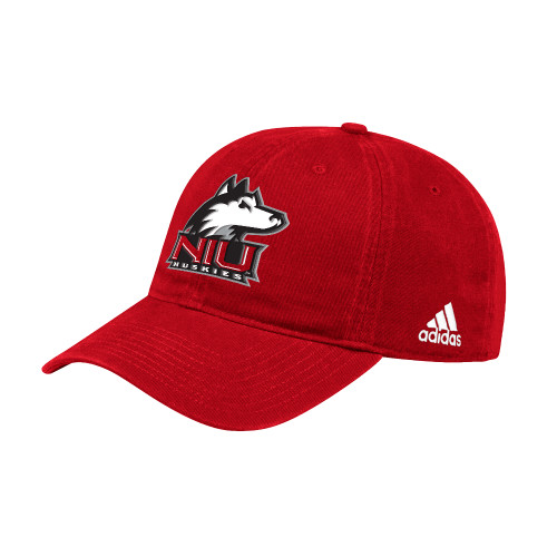  Adidas Red Adjustable Washed Slouch - NIU Huskies - Primary Mark