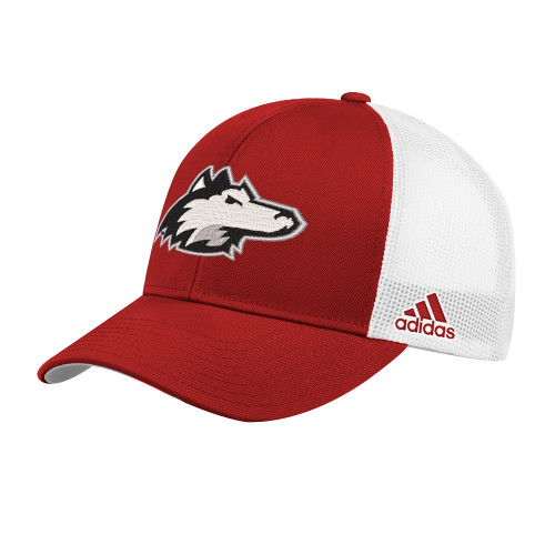  Adidas Red Structured Adjustable Mesh Hat - NIU Huskie Head