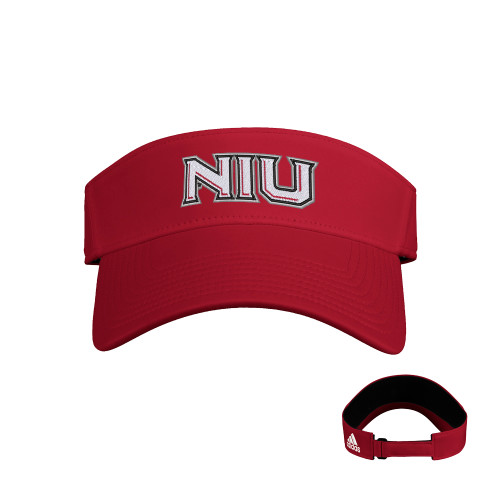  Adidas Red Adjustable Visor - NIU - Primary Wordmark