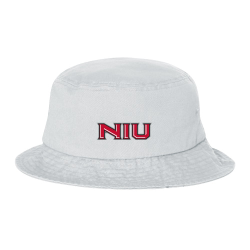  Sportsman White Bucket Hat - NIU - Primary Wordmark