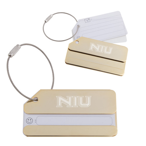  Gold Luggage Tag - NIU - Primary Wordmark