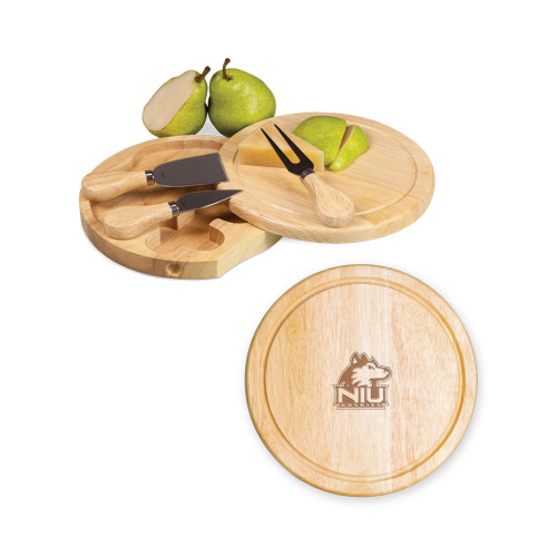  7.5 Inch Brie Circular Cutting Board Set - NIU Huskies - Primary Mark