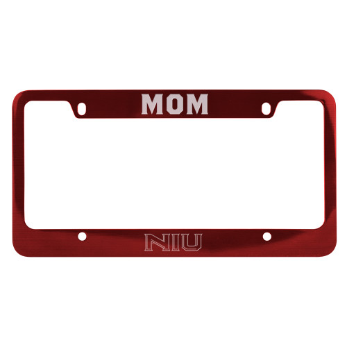  Mom Metal Red License Plate Frame - NIU - Primary Wordmark