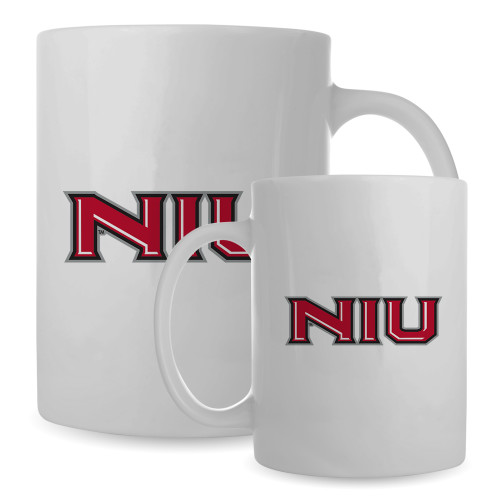  Full Color White Mug 15oz - NIU - Primary Wordmark