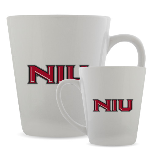  Full Color Latte Mug 12oz - NIU - Primary Wordmark