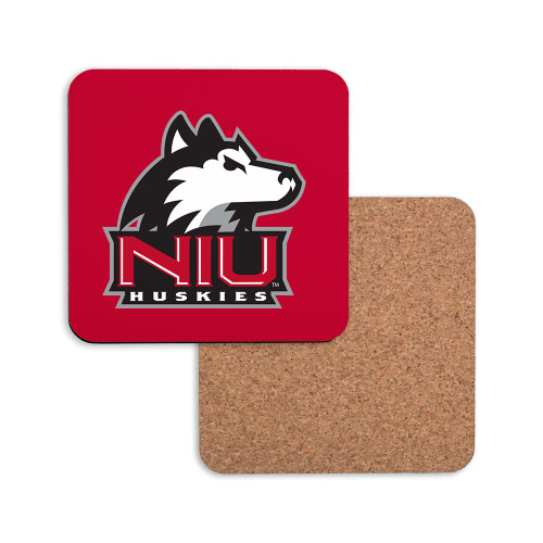  Hardboard Coaster w/Cork Backing - NIU Huskies - Primary Mark