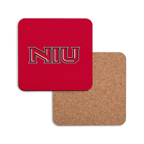  Hardboard Coaster w/Cork Backing - NIU - Primary Wordmark