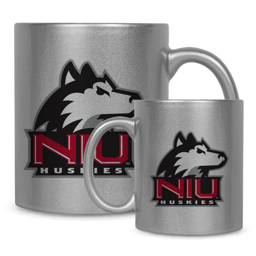  Full Color Silver Metallic Mug 11oz - NIU Huskies - Primary Mark