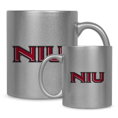  Full Color Silver Metallic Mug 11oz - NIU - Primary Wordmark