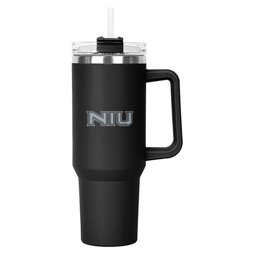  Hippo Black Mug & Straw Lid with Twist Closure 40 oz - NIU - Primary Wordmark